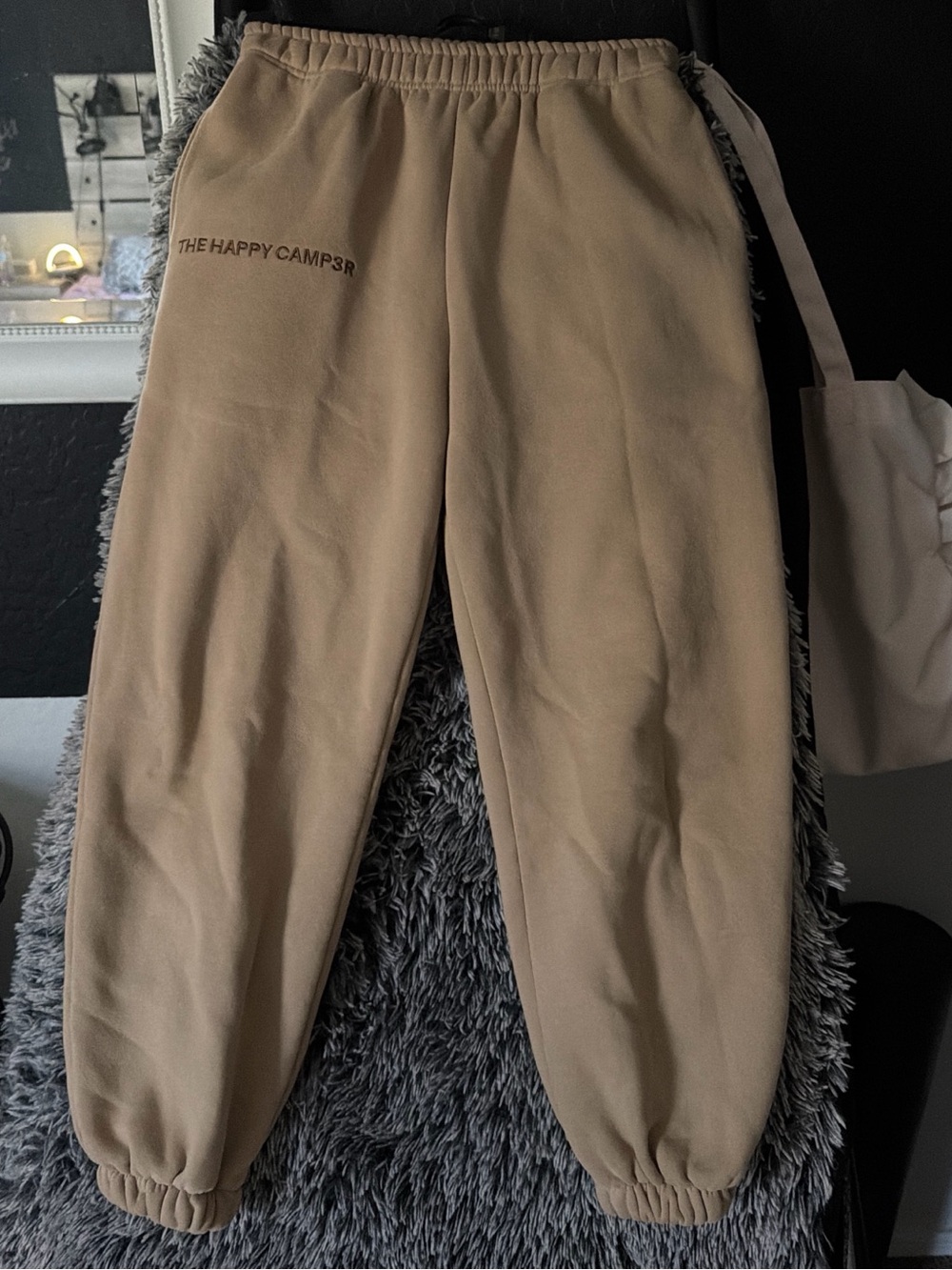 Happy Camp3r Beige Sweatpants with Branded Tag